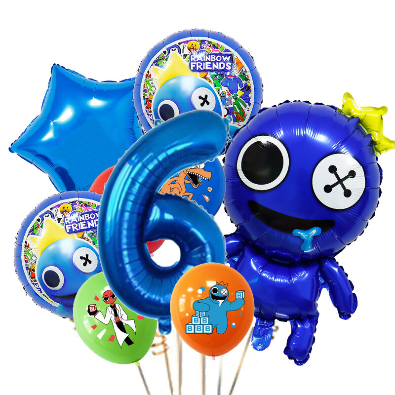 레인보우 프렌즈 풍선, 생일 파티 장식, 32 인치 숫자 풍선, 만화 풍선, 베이비 샤워 용품, 어린이 장난감, 9 개