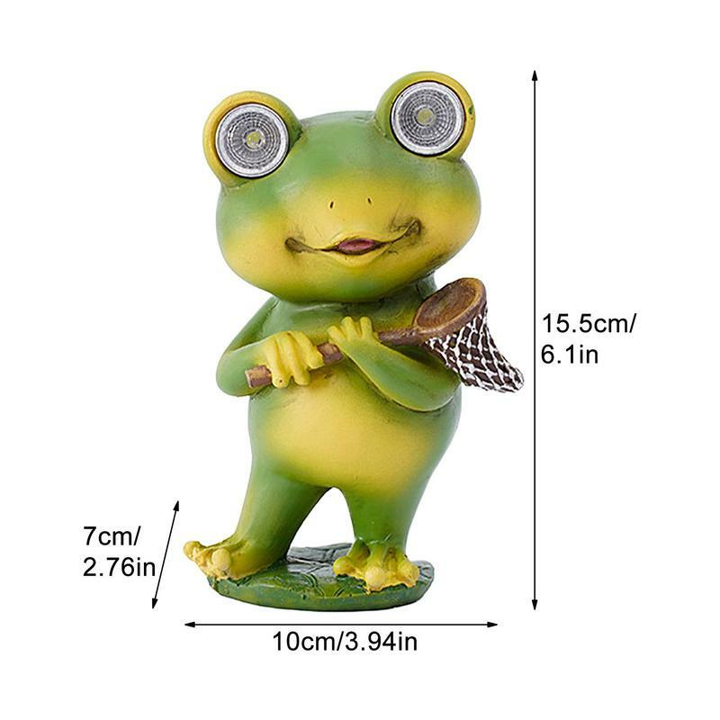 Frog-como lâmpada solar para jardim, estatueta animal decorativa, ornamento ao ar livre, para gramado, quintal, pátio