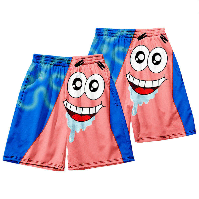 Мужская одежда для плавания, короткие пляжные шорты в стиле Патрика звезд, быстросохнущая пляжная одежда, купальный костюм для плавания, штаны для серфинга