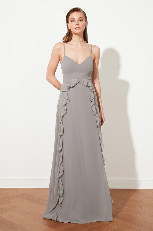 Trendyol Flounces Chiffon Evening Dress & Prom Gown TPRSS21AE0084