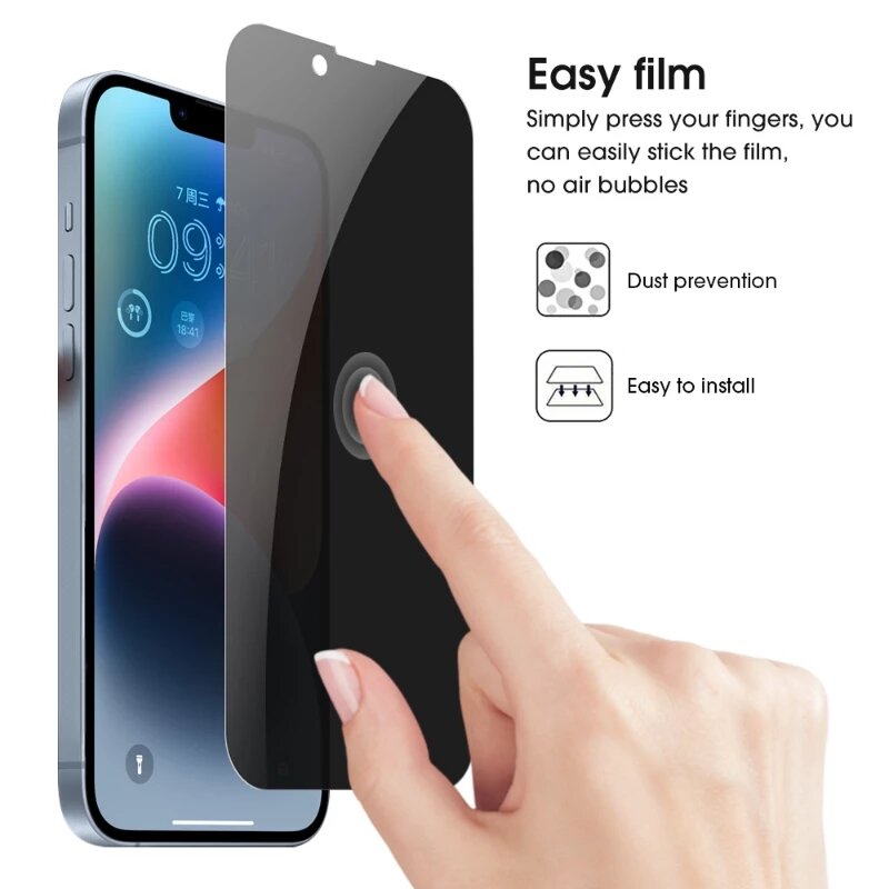 Proteção de tela de privacidade capa completa para iphone 13 14 pro max 11 pro 12 mini 6 8 7 plus x xr xs se 14 mais anti-spy vidro temperado