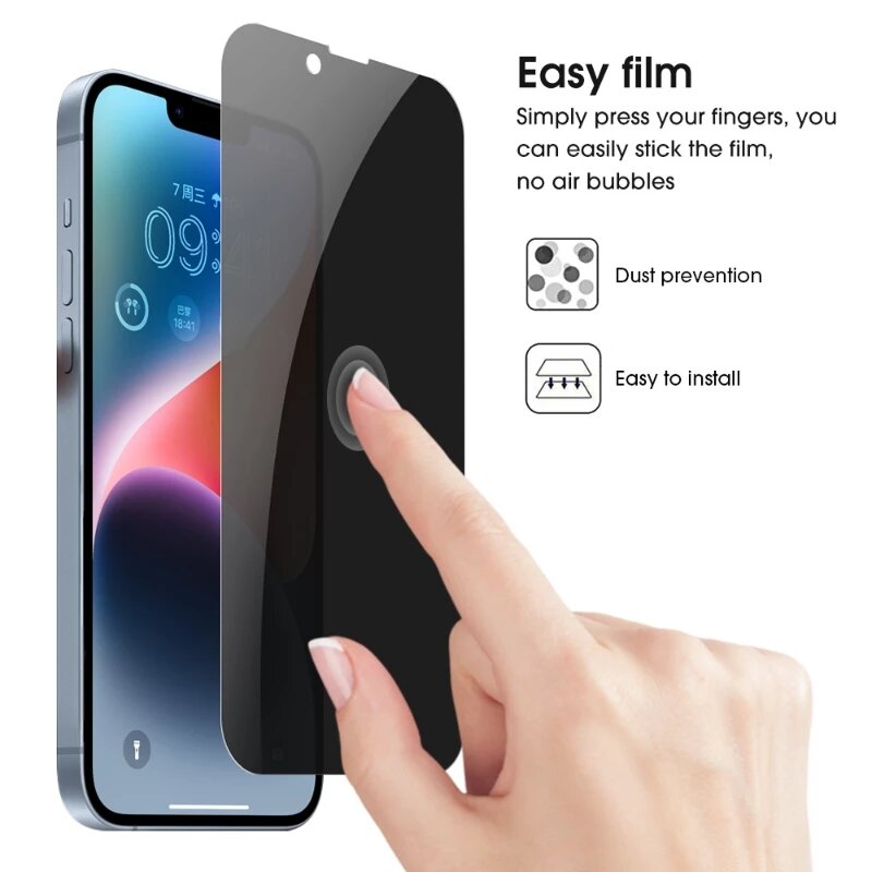 Protector de pantalla de privacidad de cobertura completa para iPhone 13 14 Pro Max 11 PRO 12 Mini 6 8 7 Plus X XR XS SE 14Plus, vidrio templado antiespía