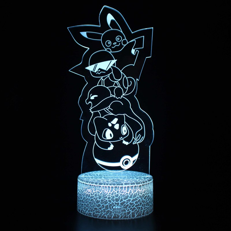 Pokemon Series Pikachu 3D Light creativo LED luce visiva regalo di san valentino comodino luce notturna regalo di compleanno giocattoli per bambini