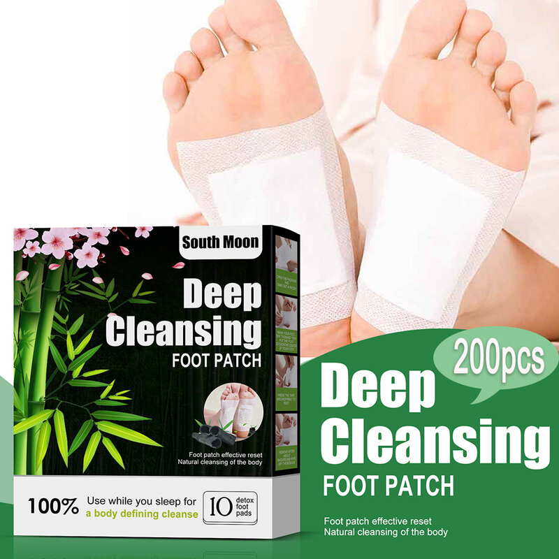 10-200ชิ้น Detox Foot Patches ธรรมชาติสมุนไพรบรรเทาความเครียดฟุต BodyToxins Cleansing ล้างพิษ Pad Health Care