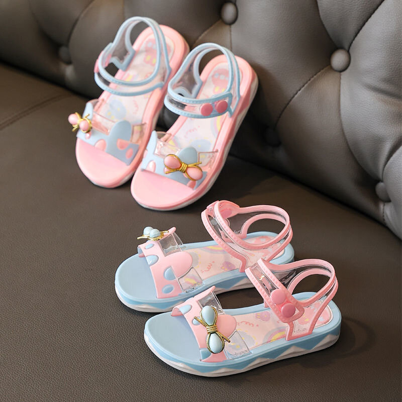 Dziewczęce sandały 2022 nowa letnia księżniczka moda antypoślizgowe miękkie podeszwy dziecięce sandały dla gimnazjum dla dzieci