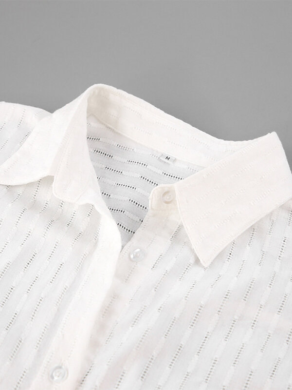 Conjuntos de calções brancos 2 peça conjuntos de tecido jacquard feminino lanterna manga solta camisa e shorts ternos 2022 verão roupas femininas