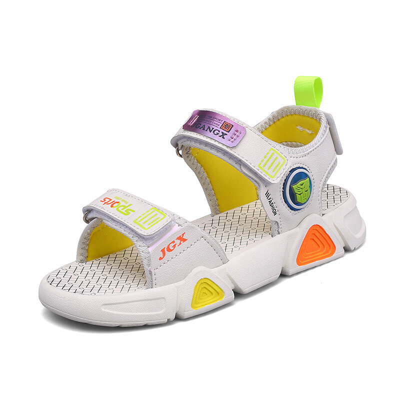 Sandalias de moda para niños, zapatos informales de verano para niños, zapatillas transpirables de malla con dibujos animados, Velcro