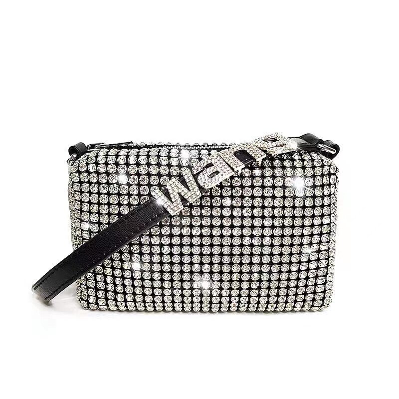 Дизайнерская брендовая дамская сумка-клатч с бриллиантами, сумка через плечо, кожаная блестящая сумка-мессенджер, доставка 12 часов