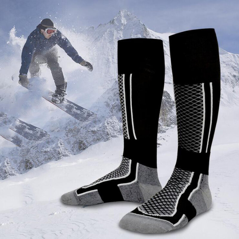 Inverno quente engrossado meias de esqui esportes ao ar livre caminhadas respirável meias para mulheres dos homens crianças esportes de neve suprimentos de viagem