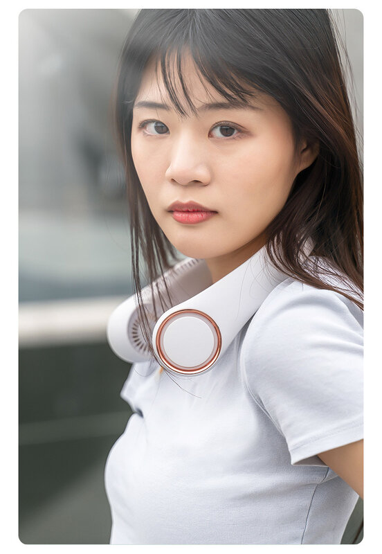 Xiaomi 2022 Новый шейный вентилятор портативный мини-бесшумный охлаждающий вентилятор для уличного спорта USB Перезаряжаемый вентилятор трехско...
