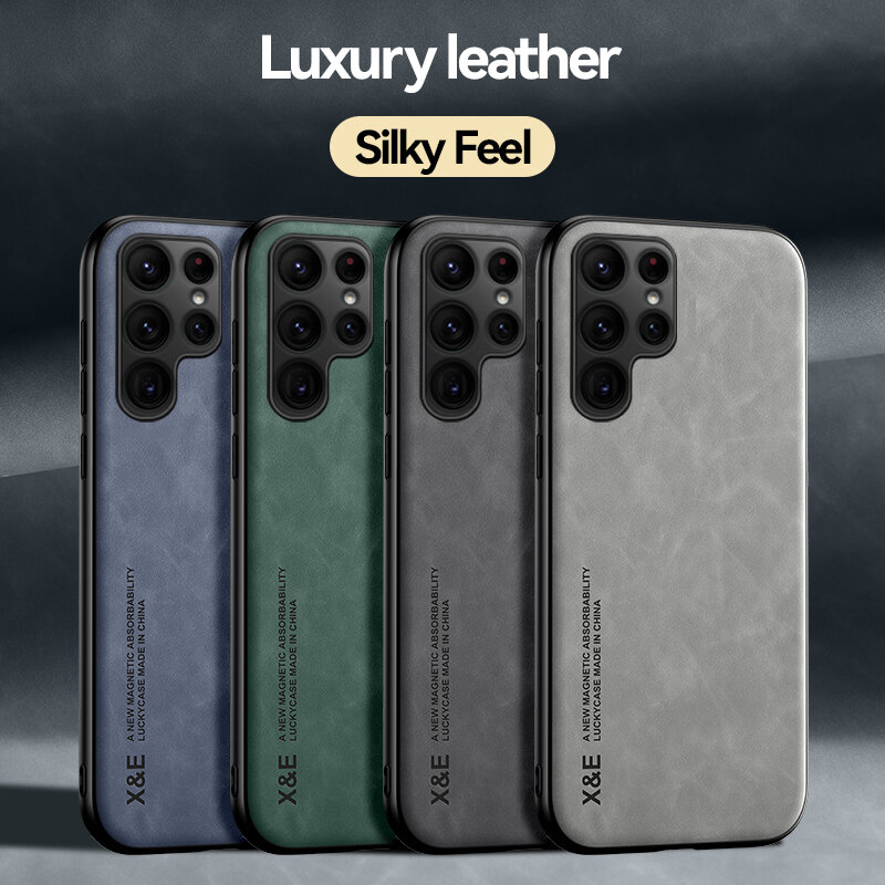 Luxe Lederen Magnetische Case Voor Samsung S22 S21 Ultra Plus S20 Fe S10 Note 20 10 A51 A71 4G a52 A52S A72 A33 A53 A73 5G Cover