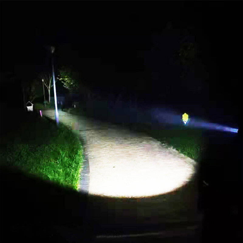 Led de alta potência t6 lanterna com usb recarregável zoom 4 modos noite equitação acampamento luz uso 18650 bateria lanterna tática