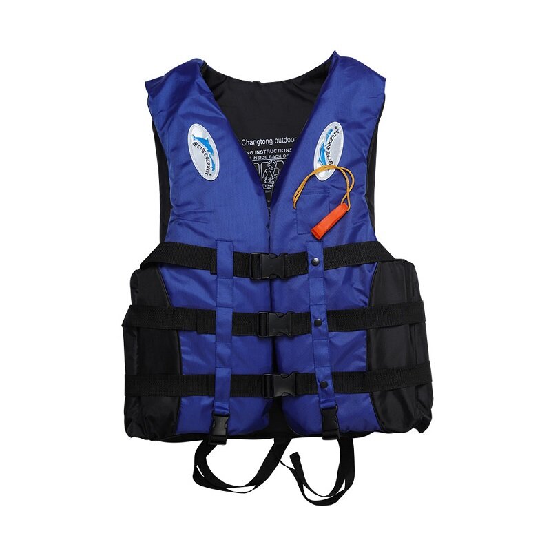 Chaleco salvavidas para adultos, chaleco salvavidas de rescate, natación, navegación y silbato azul, ropa de seguridad para el agua, S ~ 3XL