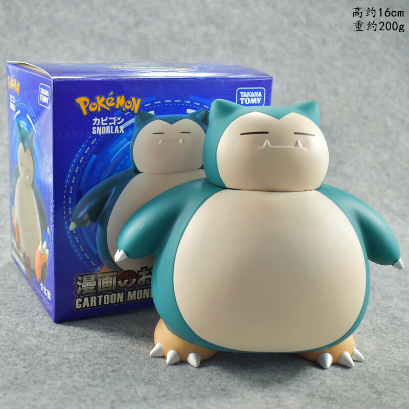 2022 Pokemon Anime Figures Snorlax Model Toys Pokect Monster Cartoon Vinyl Snorlax Piggy Bank Kawaii Kids Christmas Gifts