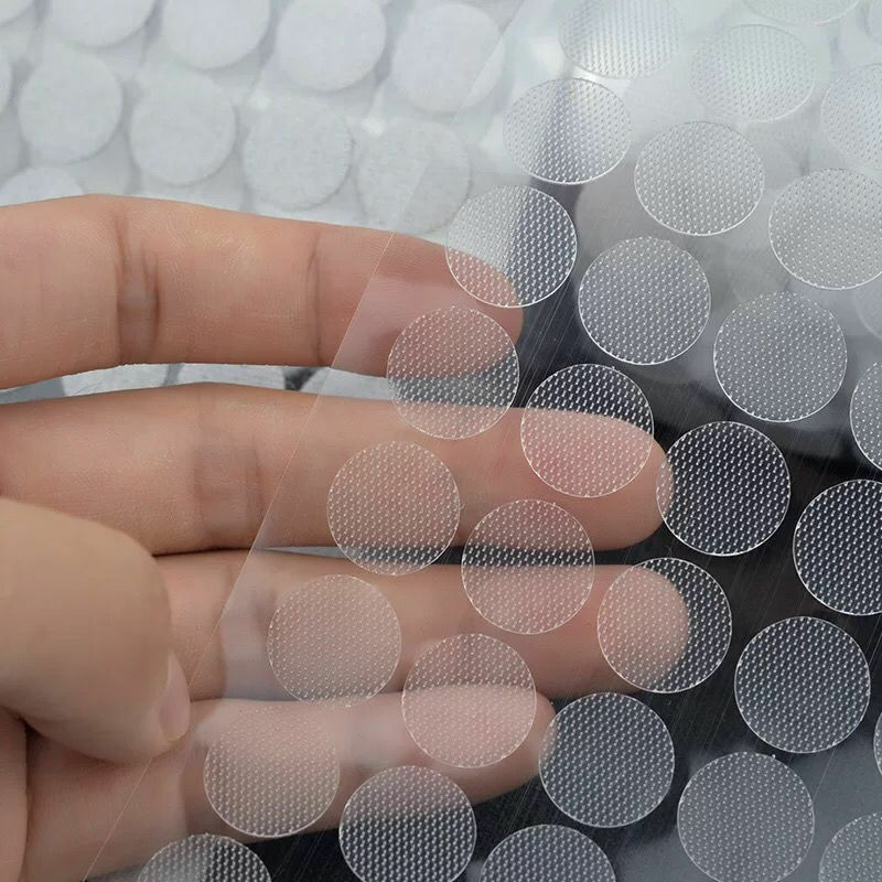 100 pares 10/15/20mm auto-adesivo pontos transparente bebê prendedor fita forte adesivo moedas redondas gancho e laço