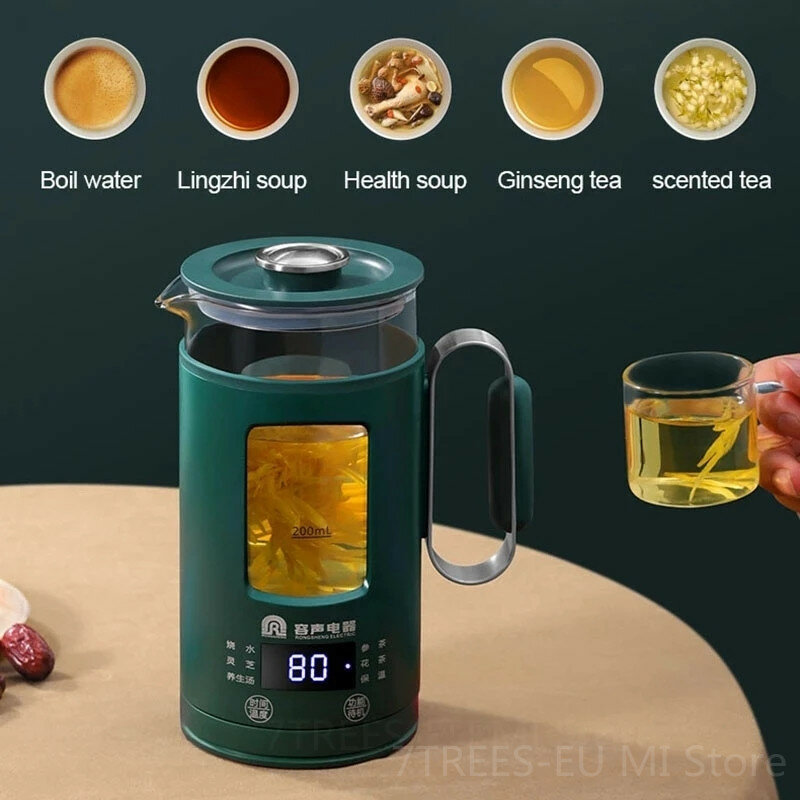 Mini saúde chaleira elétrica protable pote multifunction chá com filtro de aço inoxidável copo vidro caldeira água quente