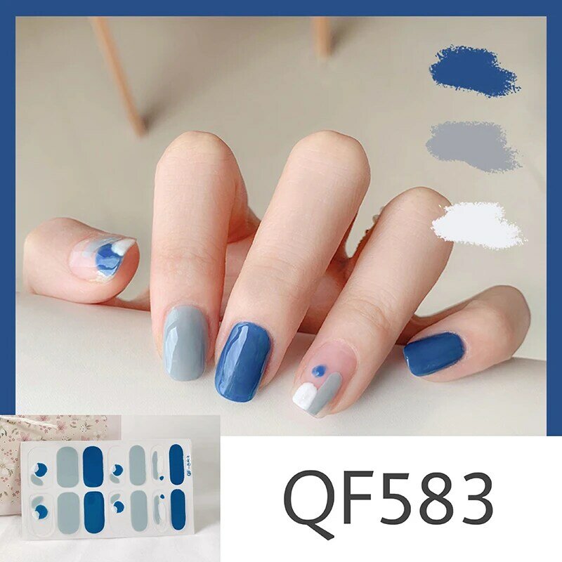 Lamemoria14tips Nail Stickers New Product Full Coverage 3D Summer Complete Nail Decals Waterproof Self-adhesive DIY Manicure