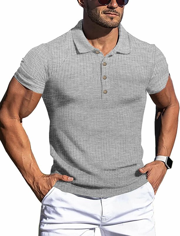 Мужские рубашки-поло S-5XL 10 цветов, повседневные однотонные облегающие мужские рубашки-поло с коротким рукавом, новая летняя мужская одежда