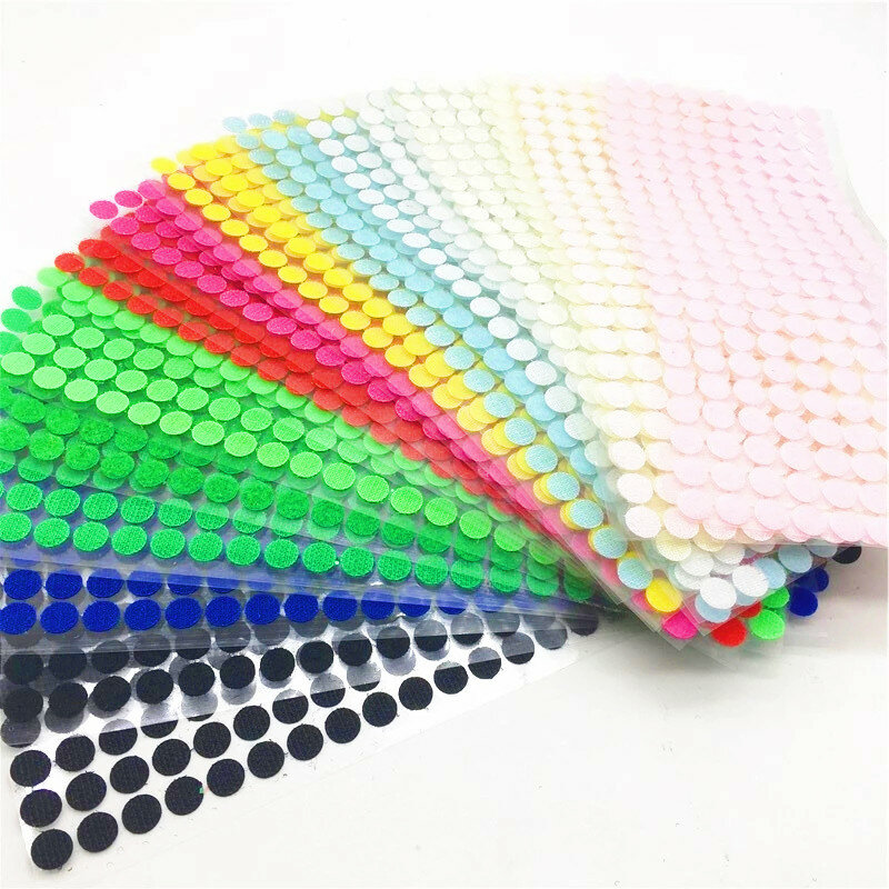 10mm 15mm Strong Self Adhesive Fastener Tape Round Dots Stickers Nylon Hook Loop Sticker Tape Sewing Craft DIY Accessories