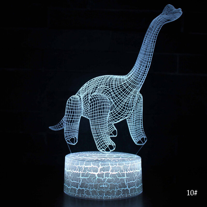 Dinossauro série 16 cores 3d night light lâmpadas de mesa controle remoto brinquedos presente para o miúdo decoração para casa 3d led night light lâmpada