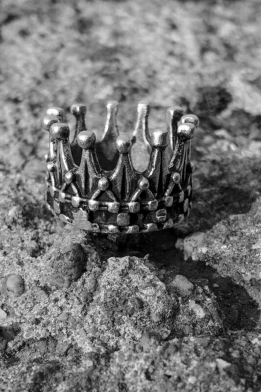 Регулируемое кольцо унисекс, Ювелирное Украшение в байкерском стиле с короной и фигуркой короля, для мужчин и женщин