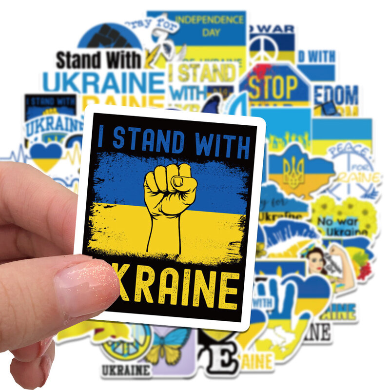 Bộ 50 Ukraina Dán Yêu Hòa Bình Đồ Bộ Miếng Dán Cầu Nguyện Cho Ukraina Tự Làm Điện Thoại Ván Trượt Xe Máy Hành Lý Kid Đồ Chơi