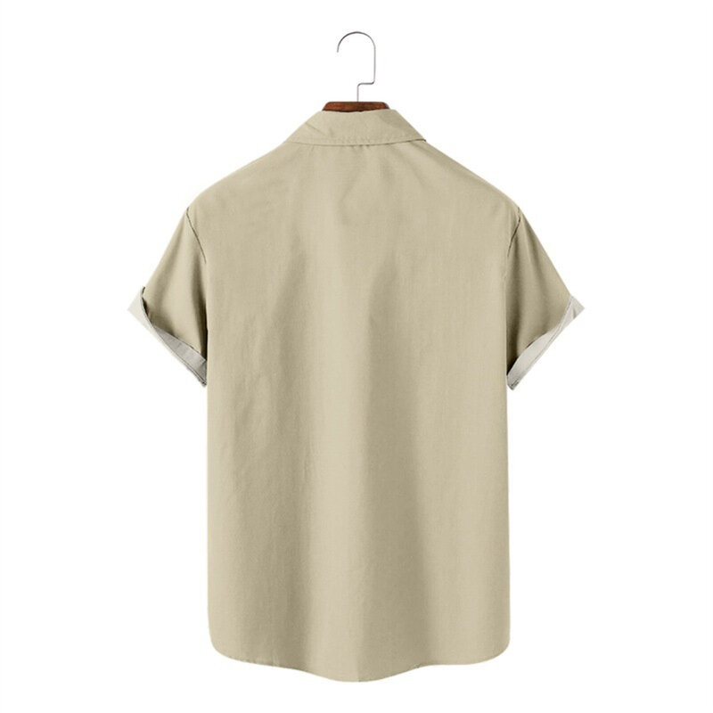 เสื้อผ้าผู้ชาย2022ฤดูร้อนใหม่ฮาวายพิมพ์3D ดิจิตอลแนวโน้มลำลองหลวมเสื้อผู้ชายแขนสั้นเสื้อ