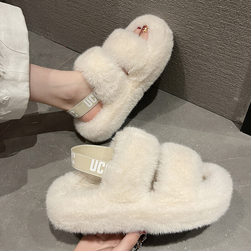 Zapatillas de piel de invierno con plataforma para Mujer, zapatos cómodos, suaves y cálidos, de diseñador de marca, informales, sin cordones