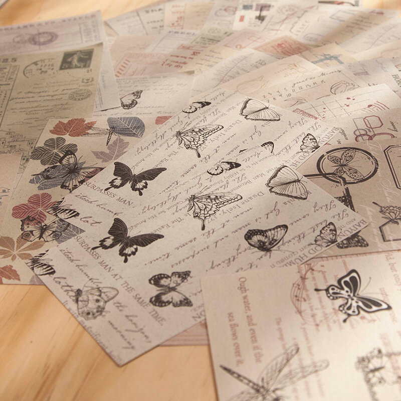 30 sztuk/paczka Vintage znaczek drukowane notatniki papier dekoracyjny do scrapbookingu estetyczne śmieci dziennik kreatywny piśmienne