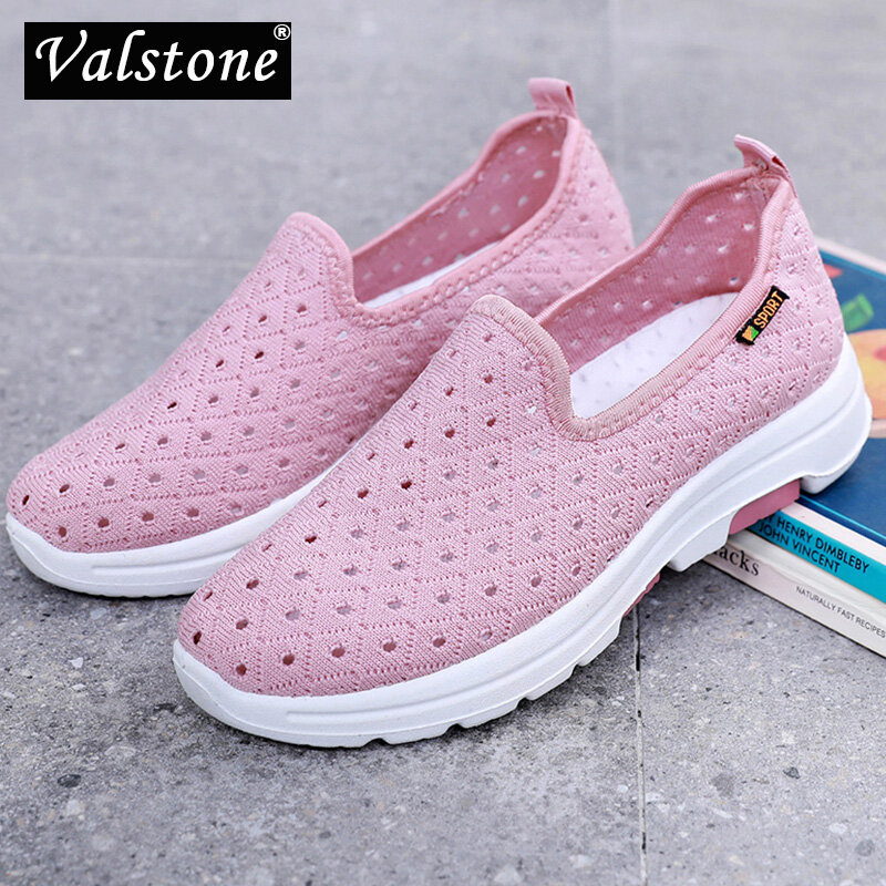 Valstone-여성용 통기성 캐주얼 신발, 올 매치 슬립온 신발, 편안한 경량 플랫 슈즈, 야외 패션