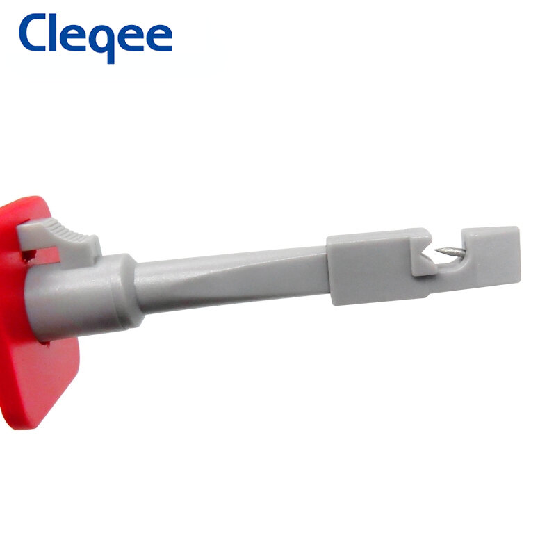 Cleqee P5006 2 sztuk izolowane zaczepy testowe z uchwytami drutu Piercing sondy z 4mm gniazdo wbudowany wysokiej jakości wiosna narzędzie do majsterkowania
