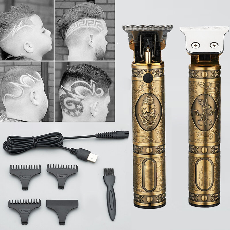 Wyświetlacz LCD profesjonalna maszynka do włosów fryzjer strzyżenie rzeźba Cutter maszynka na akumulator trymer regulowany Cordles krawędzi dla mężczyzn