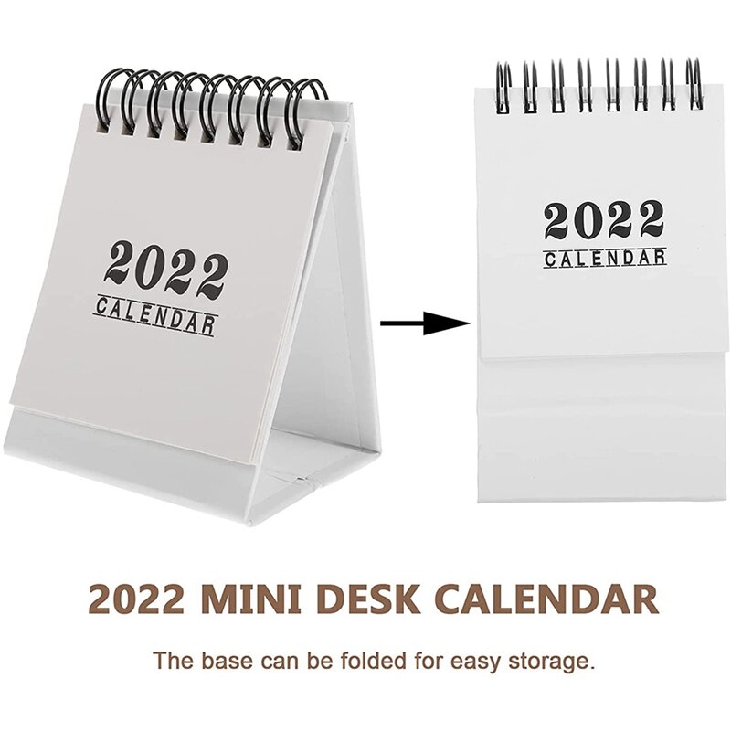 Calendario de escritorio para mesa de oficina, calendario de pie, horario 2022, decoración, color blanco, 2 unidades, 2022