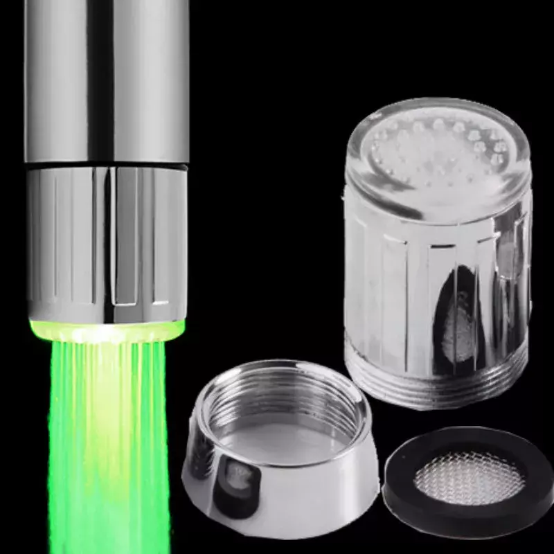 Wrażliwe na ciepło 1/3/7-Color Light-up Faucet kuchnia łazienka Glow kran oszczędzający wodę Aerator Tap Nozzle Shower