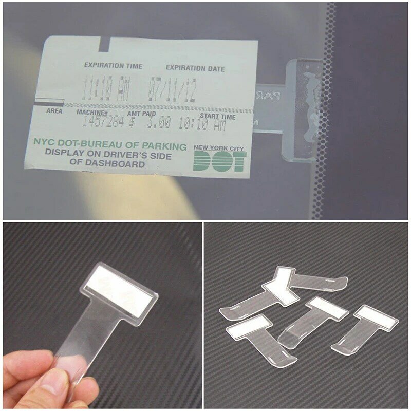 Hot Car Note File Folder Holder Parking Ticket Permit T-shape Holder Clip For Windscreen Window Fastener Stickers Accessories