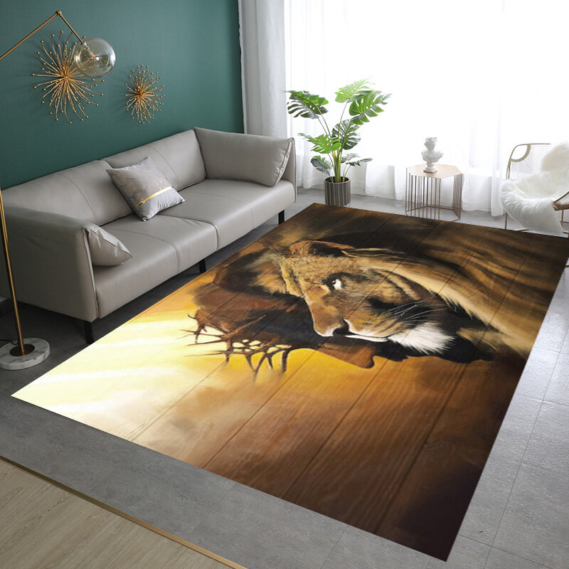 Bóg jezus lew dywan dywany podłoga do dekoracji salonu duża powierzchnia dywaniki sypialnia antypoślizgowa dekoracja dywanowa mata podłogowa