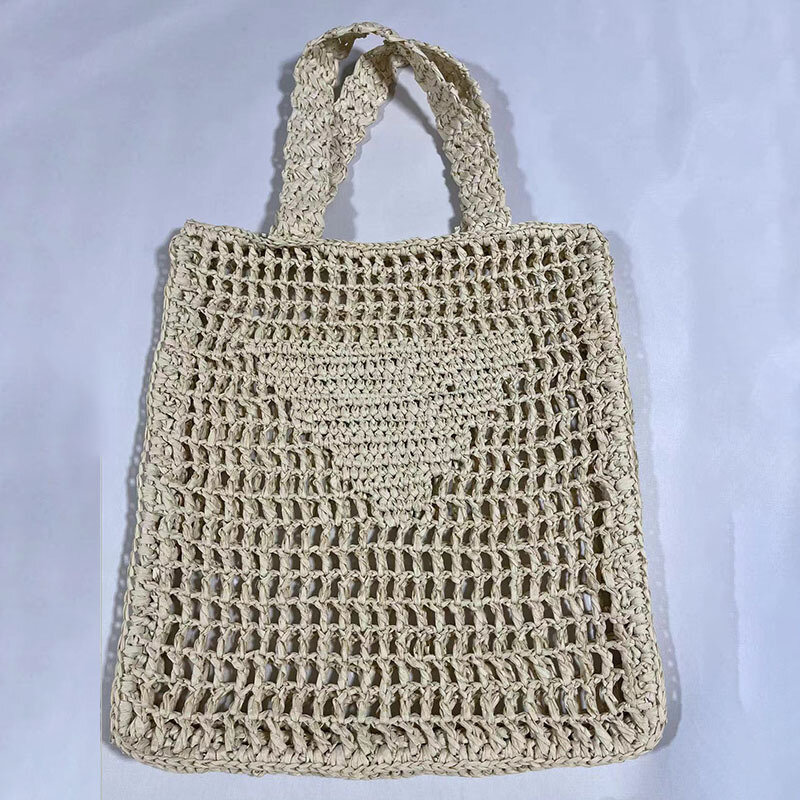 Роскошная дизайнерская плетеная дамская сумочка из соломы с буквенным принтом, летняя пляжная сумка-тоут для хранения, 2022