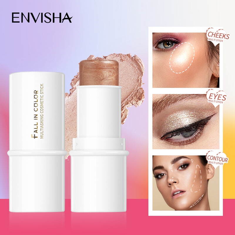 Advisha 6 colori Face Blush Lipstick Eyeshadow Stick Makeup Long-lasting Matte Natural Cheek Brighten Pink Beauty Cosmetics