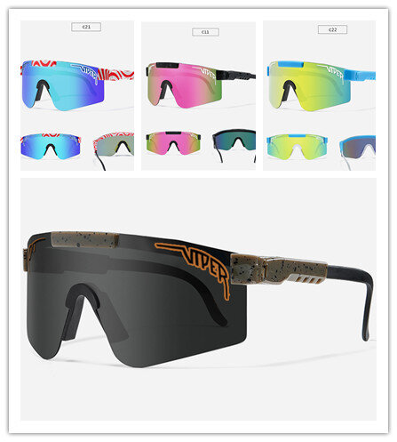 PIT VIPER occhiali da sole Doble Wide oversize occhiali da sole antivento occhiali da sole rosa Splatter UV400 NO package