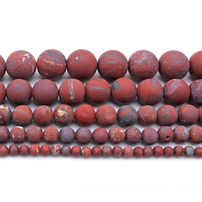 Perles rondes en jaspe rouge mat de 8MM, 200 pièces, pour la fabrication de bijoux, collier, énergie, pouvoir de guérison, pierres précieuses non polies, cristal en vrac