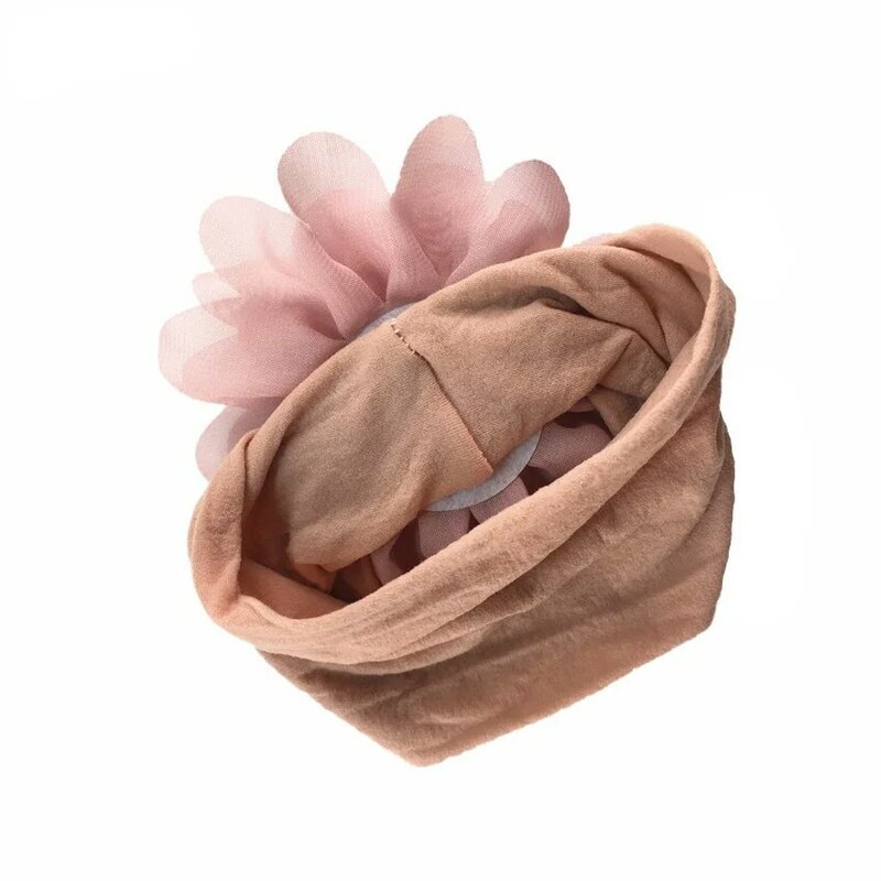 1 pz/lotto 10cm grandi fiori in Chiffon con fascia in Nylon elastico Extra largo per bambini copricapo accessori moda copricapo