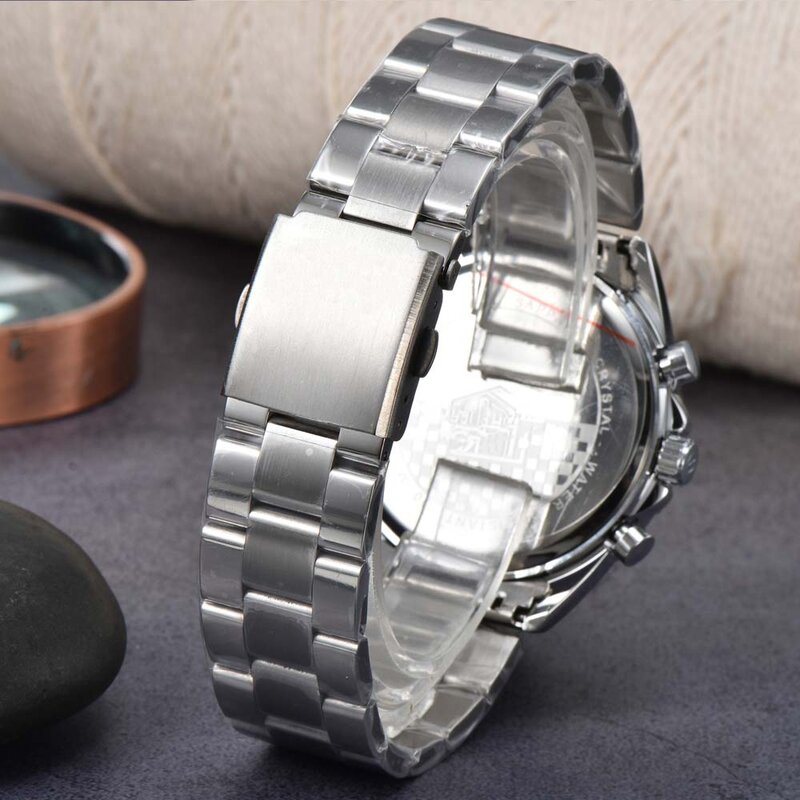 Nowe oryginalne zegarki marki dla mężczyzn klasyczny wielofunkcyjny zegarek sportowy ze stali nierdzewnej zegarek biznesowy Luminous AAA zegary