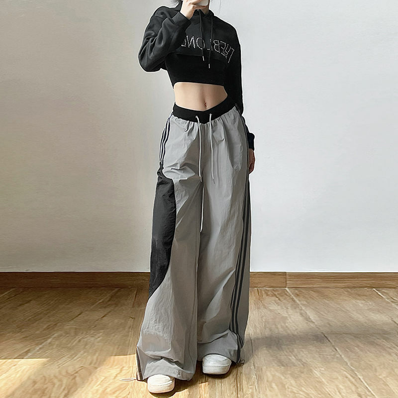 Techwear-pantalones Cargo Y2K para mujer, ropa de calle coreana Harajuku, pantalones de chándal de paracaídas, pantalones de chándal de pierna ancha, 2023