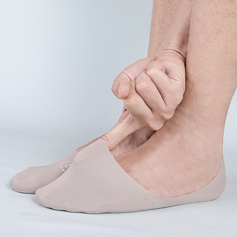 MIIOW-calcetines tobilleros invisibles de alta calidad para hombre, calcetín de algodón con tacón de silicona antideslizante, desodorante, 5 pares