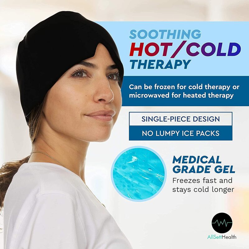 Sombrero para aliviar la migraña, sombrero para el dolor de cabeza, Gel para terapia de frío caliente, gorro de hielo para aliviar el dolor, máscara para los ojos