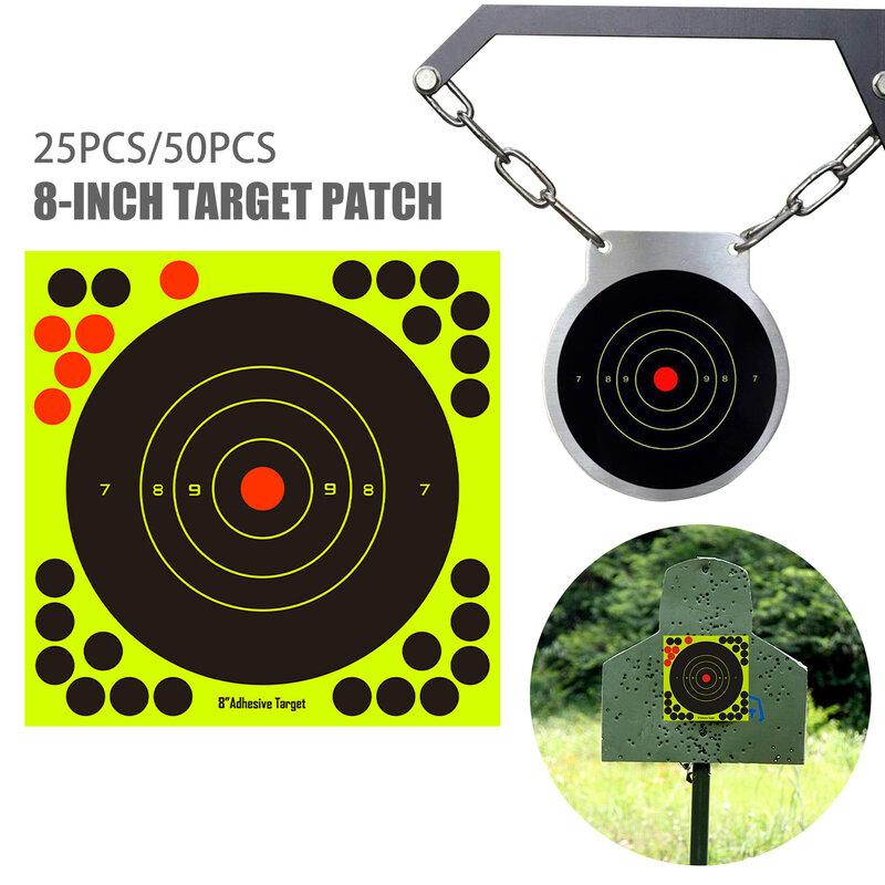 8 Inch Round Target Stickers Pasters For Shooting Self Adhesive Hunting Target Dots Sticker Gun Rifles Training Paper Outdoor