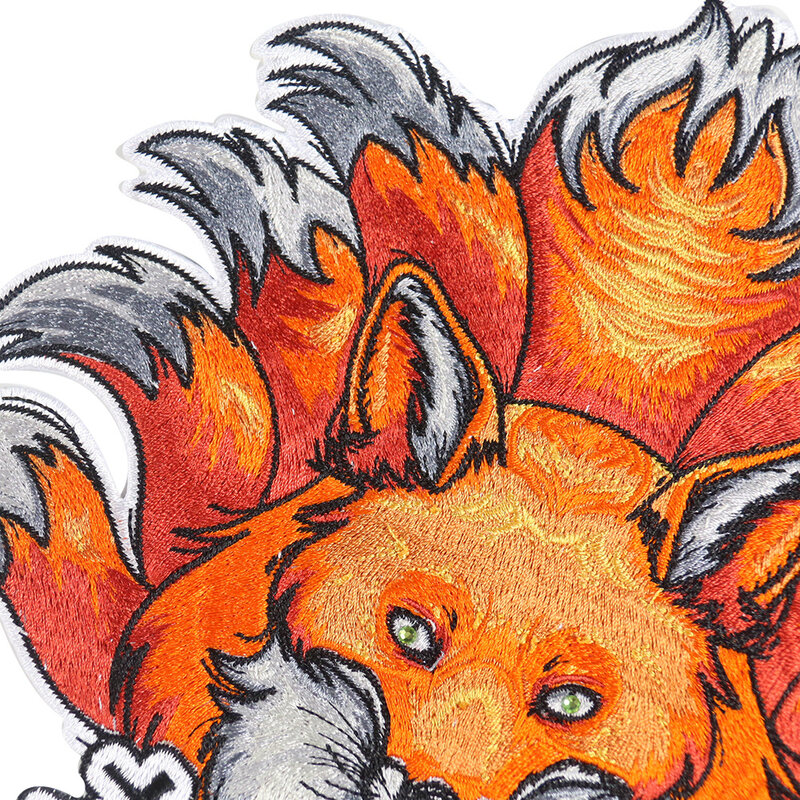 Cartoon Negen Tailed Fox Serie Patch Voor Op Kleding Jas Grote Terug Sticker Strijken Geborduurde Patches Naaien Applique Decor Badge