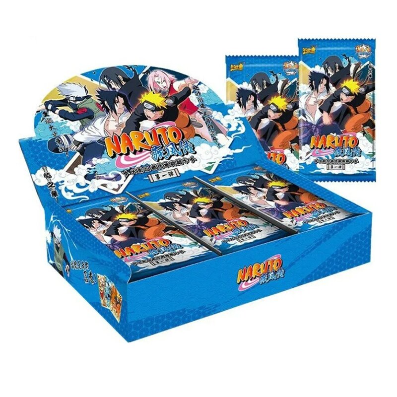 KAYOU Naruto kolekcjonerska gry karciane zabawki dla dzieci Album Anime gry imprezowe kolekcja kart do gry pudełka na prezenty dla dzieci papierowe Hobby