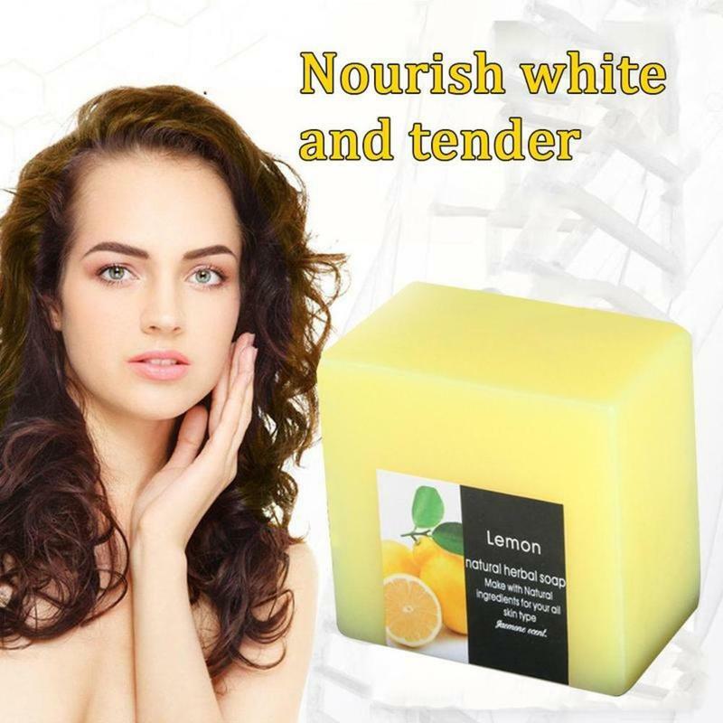 Jabón de limón Natural, limpiador facial hecho a mano con Ácido Kójico, glicerina para blanquear, Control de aceite, limpieza profunda e ilumina el cuidado de la piel