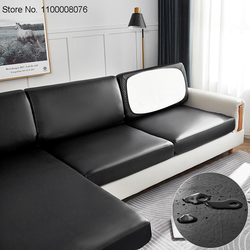 Novo couro do plutônio sofá assento capa de almofada impermeável anti-sujo slipcover protetor de assento canto em forma de l sofá capa